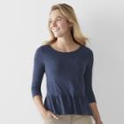 Women's Sonoma Goods For Life&trade; Peplum Tee, Size: Xl, Dark Blue