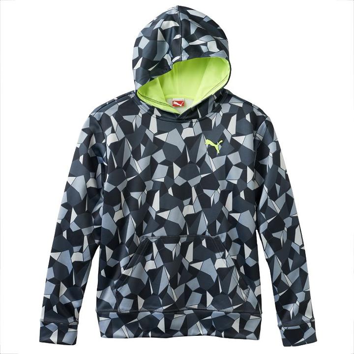 Boys 4-7 Puma Geo Performance Fleece Hoodie, Boy's, Size: 5, Med Grey