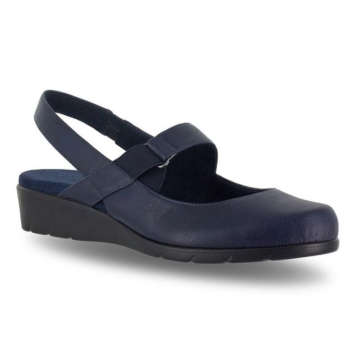 Easy Street Chessa Women's Slingback Mary Jane Shoes, Size: Medium (6.5), Blue (navy)