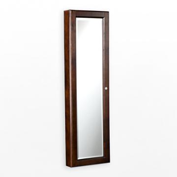 Walnut Wall-mount Jewelry Armoire, Brown