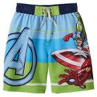 Boys 4-7 Marvel Avengers Ironman, Hulk & Captain America Swim Trunks, Boy's, Size: 6-7, Green