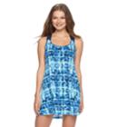 Women's Apt. 9&reg; Tie-dye Macrame Back Cover-up, Size: Medium, Med Blue