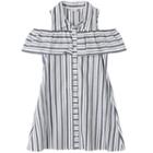 Girls 7-16 Off-the-shoulder Striped Shirtdress, Girl's, Size: 14, Blue Other