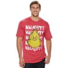 Big & Tall Dr. Seuss Grinch Naughty Holiday Tee, Men's, Size: 3xb, Brt Red