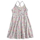 Girls 4-10 Jumping Beans&reg; Criss-cross Smocked Dress, Size: 8, Light Grey