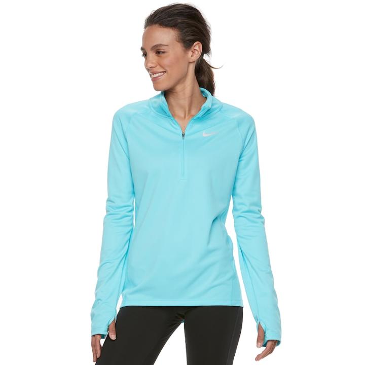 Women's Nike Dry Half-zip Running Top, Size: Medium, Blue Other