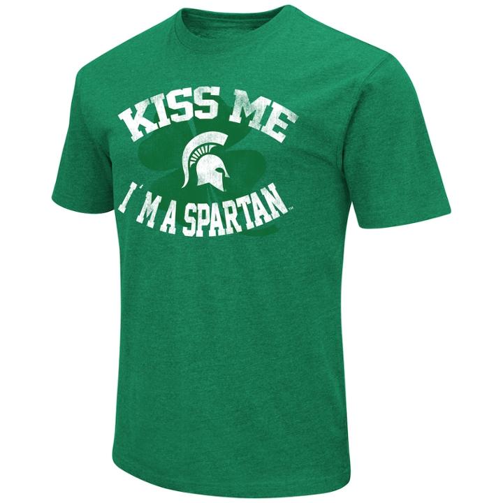 Men's Colosseum Michigan State Spartans St. Patrick's Day Tee, Size: Xxl, Green