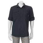 Men's Columbia Omni-shade Glen Meadow Button-down Shirt, Size: Medium, Black