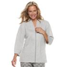 Women's Croft & Barrow&reg; Quilted Bed Jacket, Size: Medium, Light Grey