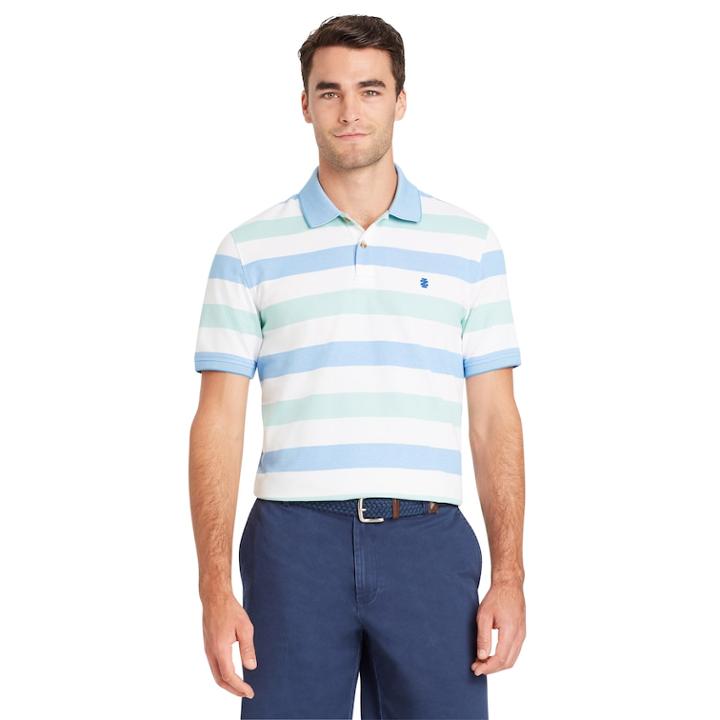 Men's Izod Sportflex Classic-fit Striped Stretch Performance Polo, Size: Large, Green