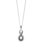 Tori Hill Sterling Silver Marcasite & Crystal Infinity Pendant Necklace, Women's, Size: 18, Black