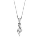 Sirena Collection Diamond Accent 14k White Gold Swirl Drop Pendant Necklace, Women's