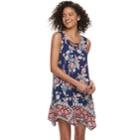Juniors' Trixxi Strappy Hanky Hem Swing Dress, Teens, Size: Medium, Blue