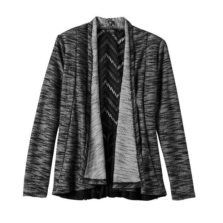 Girls Plus Size 2hip Lace Back Knit Cardigan, Girl's, Size: M Plus, Black