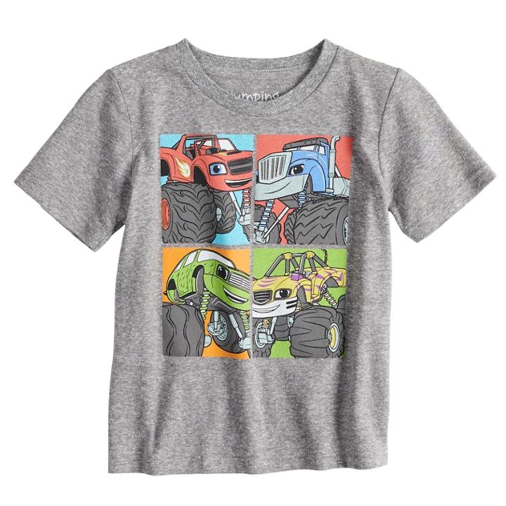 Toddler Boy Jumping Beans&reg; Blaze & The Monster Machines Grid Graphic Tee, Size: 3t, Grey