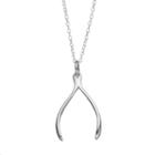Journee Collection Sterling Silver Wishbone Pendant Necklace, Women's, Size: 18, Multicolor