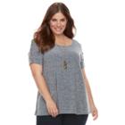 Plus Size Ab Studio Mya Top, Women's, Size: 3xl, Silver