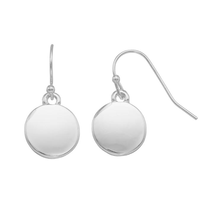 Lc Lauren Conrad Disc Nickel Free Drop Earrings, Women's, Silver