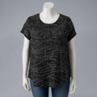 Plus Size Simply Vera Vera Wang Floral Tee, Women's, Size: 1xl, Black