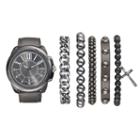 Men's Watch & Bracelet Set, Size: Xl, Grey