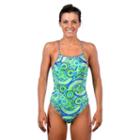 Women's Dolfin Uglies V-2 Printed One-piece Swimsuit, Size: 32 Comp, Dark Pink