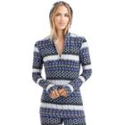 Women's Cuddl Duds Half-zip Hooded Fleece, Size: Small, Light Blue
