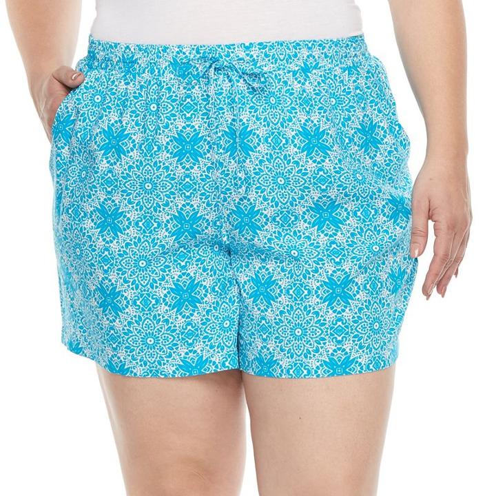 Plus Size Kate And Sam Printed Challis Shorts, Women's, Size: 2xl, Ovrfl Oth