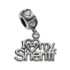 Logoart Sterling Silver I Love My Sheriff Charm, Women's, Grey
