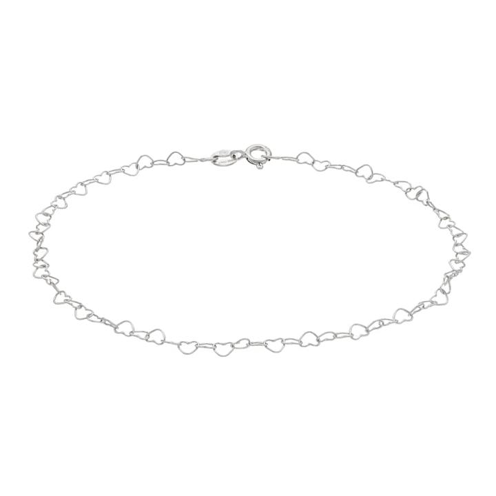 Sterling Summer Heart Link Anklet, Women's, Size: 9, Silver