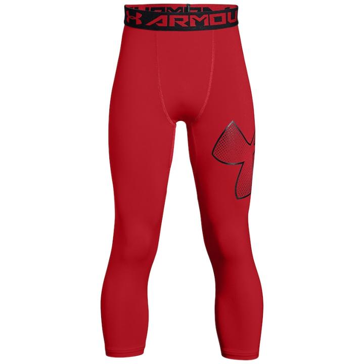 Boys 8-20 Under Armour Logo 3/4-length Base Layer Leggings, Size: Large, Dark Red