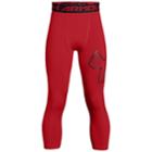 Boys 8-20 Under Armour Logo 3/4-length Base Layer Leggings, Size: Large, Dark Red