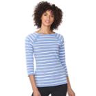 Women's Chaps Lace-up Boatneck Tee, Size: Xs, Blue