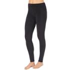 Women's Cuddl Duds Stretch Fleece Leggings, Size: Small, Black