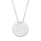 Kansas City Royals Sterling Silver Disc Pendant Necklace, Women's, Size: 16, Grey