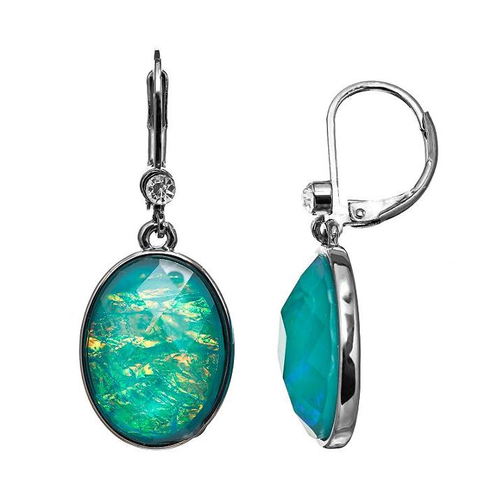 Simply Vera Vera Wang Oval Drop Earrings, Women's, Green