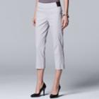 Petite Simply Vera Vera Wang Seamed Twill Capri, Women's, Size: Xs Petite, Light Grey