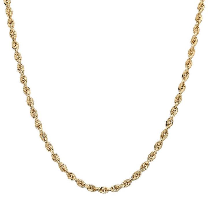 Everlasting Gold 14k Gold Diamond-cut Rope Chain Necklace - 22 In, Women's, Size: 22