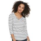 Women's Sonoma Goods For Life&trade; Lace-up Tee, Size: Large, White