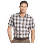 Men's Van Heusen Classic-fit Plaid Textured Button-down Shirt, Size: Small, Lt Brown