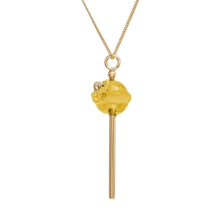Amore By Simone I. Smith A Sweet Touch Of Hope 18k Gold Over Silver Crystal Lollipop Pendant, Women's, Size: 18, Orange