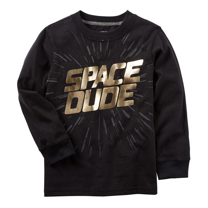 Boys 4-8 Carter's Space Dude Foil Graphic Tee, Boy's, Size: 7, Black