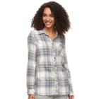 Women's Sonoma Goods For Life&trade; Essential Plaid Flannel Shirt, Size: Xl, Dark Red