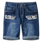 Girls Plus Size Mudd&reg; Crochet Denim Shorts, Girl's, Size: 12 1/2, Dark Blue