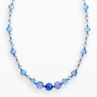 Crystal Avenue Silver-plated Crystal Necklace - Made With Swarovski Crystals, Women's, Size: 17, Blue