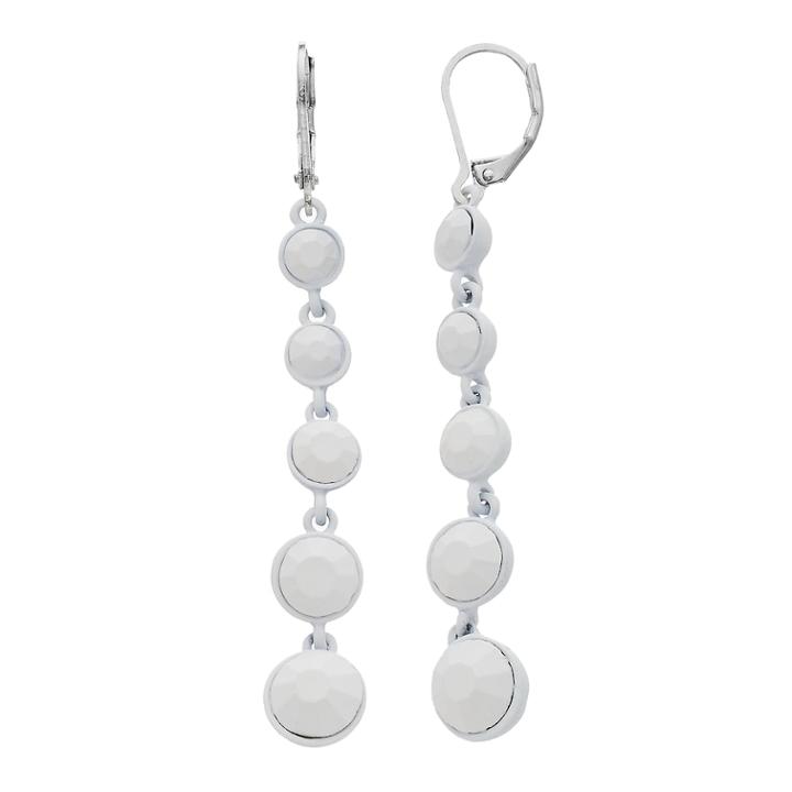 Simply Vera Vera Wang White Linear Drop Earrings, Women's