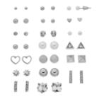 Mudd&reg; Heart & Simulated Pearl Nickel Free Earring Set, Women's, White