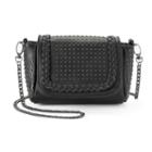 Kiss Me Couture Micro Stud Crossbody Bag, Women's, Black