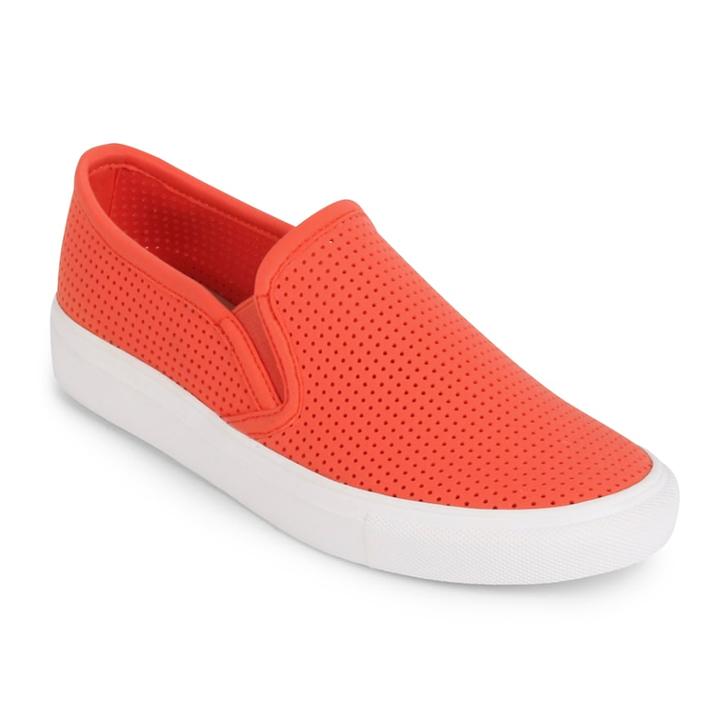 Wanted Women's Perforated Slip-on Sneakers, Size: 9, Drk Orange