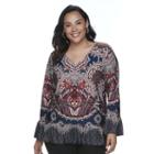 Plus Size Apt. 9&reg; Paisley Ruffle Top, Women's, Size: 3xl, Exploded Paisley
