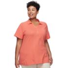 Plus Size Croft & Barrow&reg; Johnny Collar Polo, Women's, Size: 1xl, Med Pink